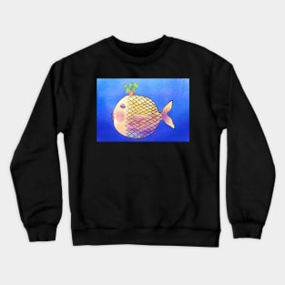 Fish rainbow indoor plant monstera puzzle Crewneck Sweatshirt